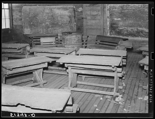 Interior of classroom in old Goodman school (the new Goodman school replaced three small schools). Coffee County, Alabama