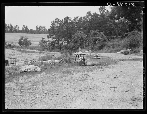 Untitled photo, possibly related to: The remaining household goods after fire destroyed the home of a farm wagehand (day laborer, seventy-five cents per day) on a three acre piece of land owned by his mother. Greene County, Georgia