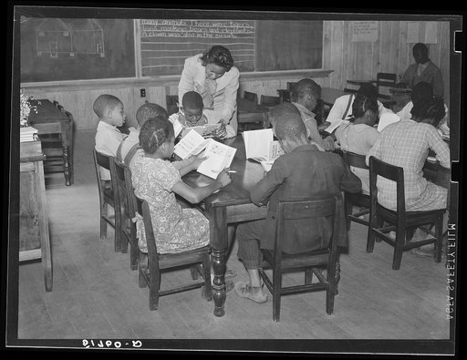 Part of classroom with teacher. Prairie Farms, Alabama