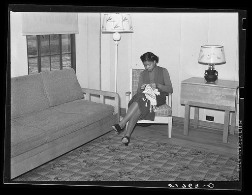 Section of living room in teacherage. Prairie Farms, Alabama