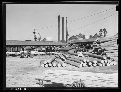 Untitled photo, possibly related to: A lumber planing mill. Cairo, Georgia