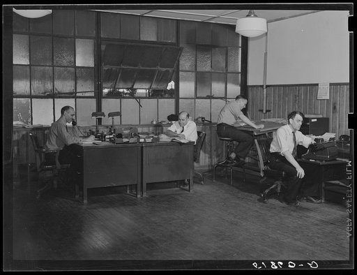Untitled photo, possibly related to: Interior of workshop, FSA (Farm Security Administration) warehouse depot. Atlanta, Georgia