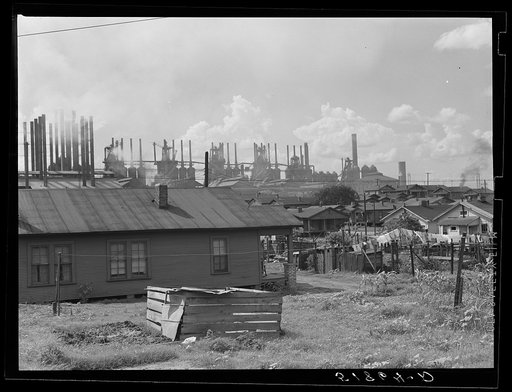 Steel plant and worker's houses. Birmingham, Alabama