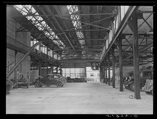 Interior view of FSA (Farm Security Administration) warehouse depot. Atlanta, Georgia