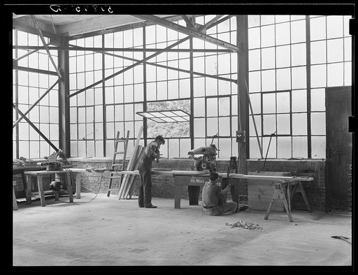 Woodworking shop, FSA (Farm Security Administration) warehouse depot. Atlanta, Georgia