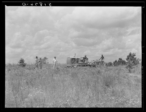 FSA (Farm Security Administration) supervisors watching terracing of client's land. Greene County, Georgia