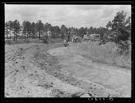 FSA (Farm Security Administration) supervisors watching terracing of client's land. Greene County, Georgia