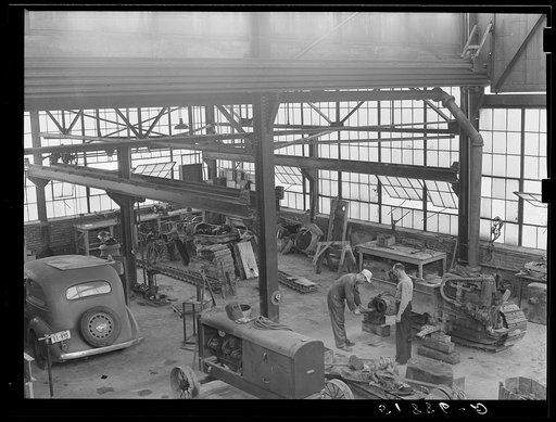 Interior of workshop, FSA (Farm Security Administration) warehouse depot. Atlanta, Georgia