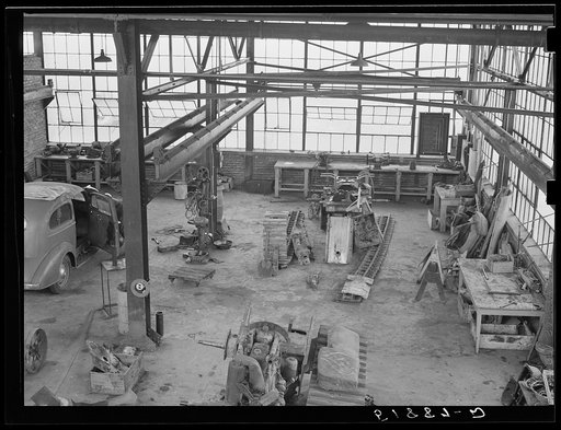 Interior of workshop, FSA (Farm Security Administration) warehouse depot. Atlanta, Georgia
