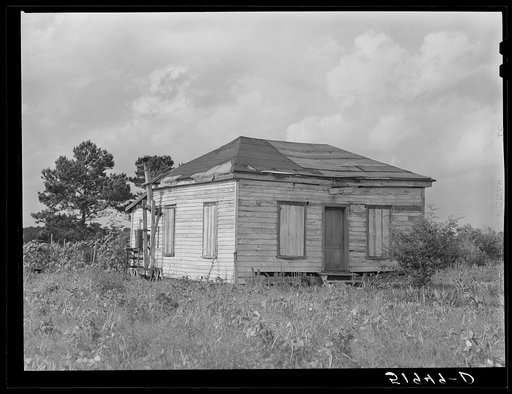 Rented shack of John Houston, FSA (Farm Security Administration) client. Broomfield section of Ladys Island, Beaufort, South Carolina
