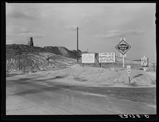 Highway signs and billboards. Ducktown, Tennessee
