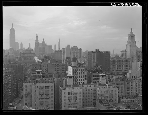 A grey day in New York City, looking northeast from University Place