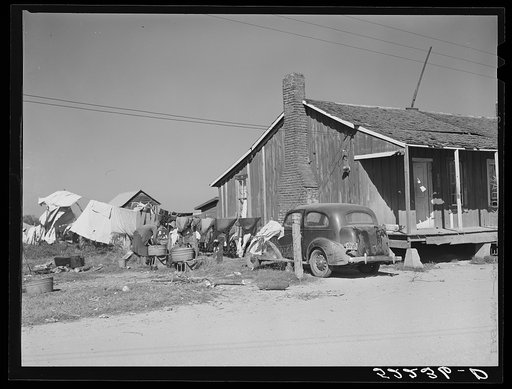 One of the tenant houses which has electricity on Marcella Plantation. Mileston, Mississippi Delta, Mississippi