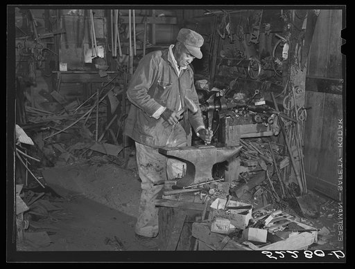 Uncle George, blacksmith and carpenter who came from prison as a boy to the Marcella Plantation and has lived there for fifty years. Mileston, Mississippi Delta, Mississippi