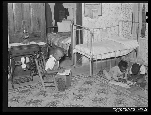 Interior of Negro tenants' home who have lived on Good Hope Plantation for eight years. Mileston, Mississippi Delta, Mississippi