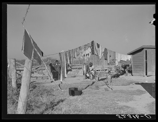 Untitled photo, possibly related to: Backyard of Negro tenants' home. Marcella Plantation, Mileston, Mississippi Delta, Mississippi