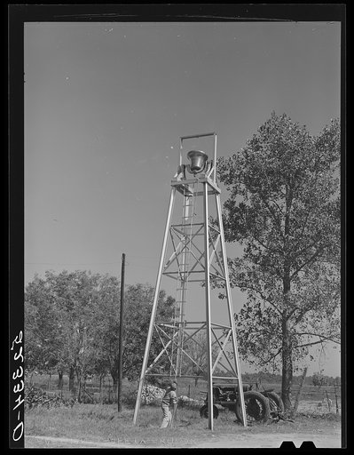 Untitled photo, possibly related to: Bell made of old silver money on Marcella Plantation. Mileston, Mississippi