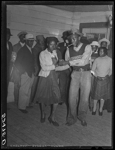 Untitled photo, possibly related to: Negroes jitterbugging in a juke joint on Saturday afternoon. Clarksdale, Mississippi Delta