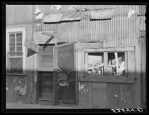Untitled photo, possibly related to: Street scene, Negro section of town. Tchula, Mississippi