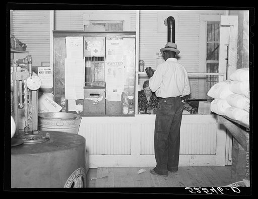 Post office inside plantation store. Mileston, Mississippi Delta