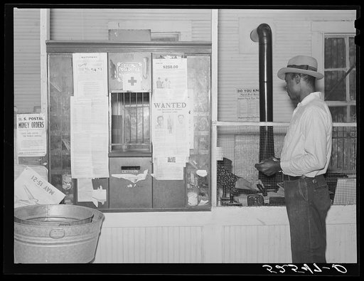 Untitled photo, possibly related to: Post office inside plantation store. Mileston, Mississippi Delta