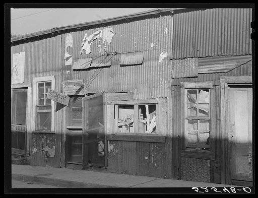 Street scene, Negro section of town, Tchula, Mississippi Delta