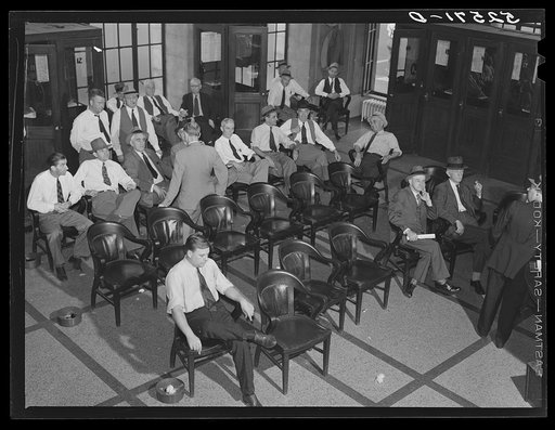 Untitled photo, possibly related to: Interior of Memphis cotton exchange just before closing. Tennessee