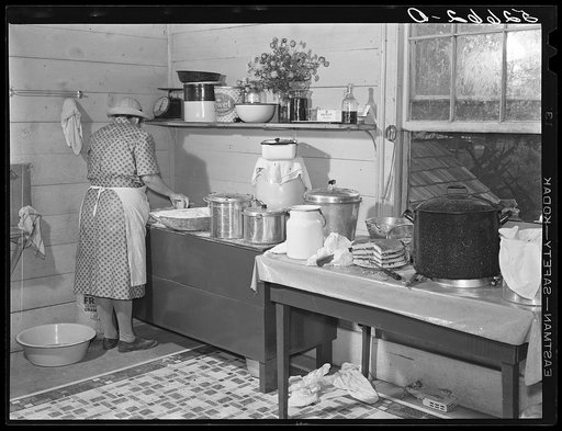 One of the Wilkins family making biscuits for dinner on corn-shucking day at home of Mrs. Fred Wilkins. Tallyho, near Stem, Granville County, North Carolina