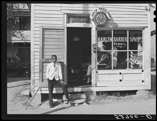 Barber shop on [Hillsboro] street. Oxford, Granville County, North Carolina