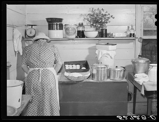 One of the Wilkins family making biscuits for dinner on cornshucking day at Mrs. Fred Wilkins' home near Tallyho, Granville County. North Carolina