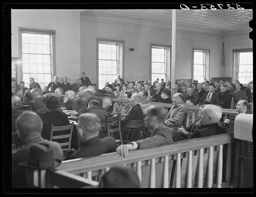 Untitled photo, possibly related to: Interior of courtroom during trial of automobile accident case during court week in Granville County Courthouse, Oxford, North Carolina. This was the second day of Superior Court. See subregional notes (Odum). November 22, 1939
