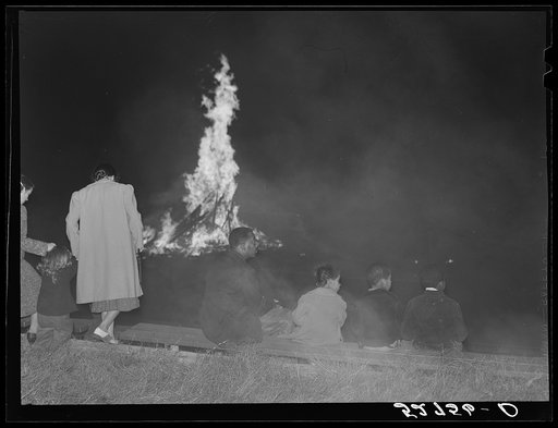 Some of the townspeople on the University of North Carolina campus in Chapel Hill, Orange County, North Carolina at a pep rally the night before the Duke-North Carolina game which was played in the Duke Stadium in Durham, North Carolina