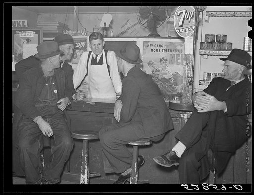 Farmers must often wait overnight or for several days before their tobacco is sold at auction. They sometimes hang around in cafes or pool rooms, sleeping most anywheres. Durham, North Carolina
