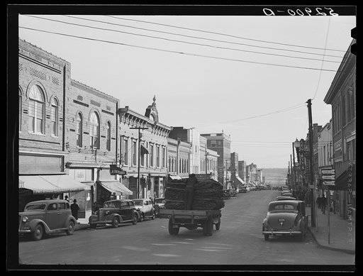 Truckload of tobacco going to warehouse in South Boston, Halifax County, Virginia. There are eleven warehouses in this small town