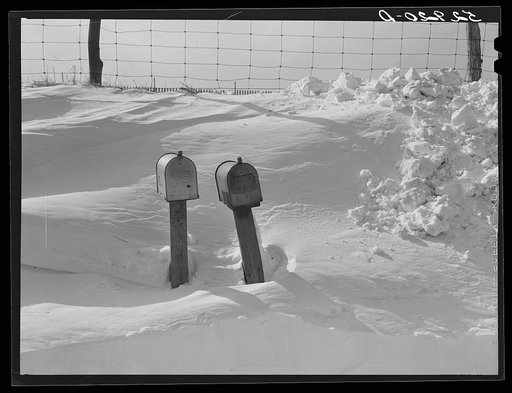 Mailboxes for farms on highways near Frederick, Maryland