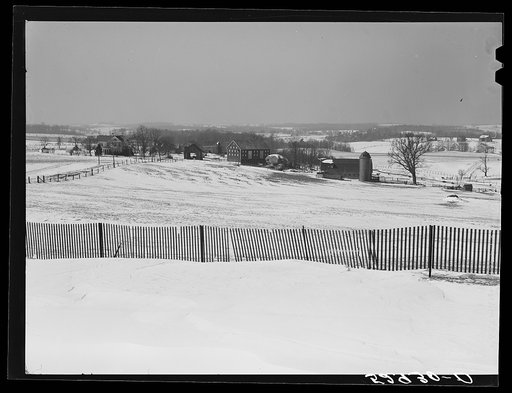 Untitled photo, possibly related to: Farms and general landscape from highway between Frederick and Hagerstown, Maryland