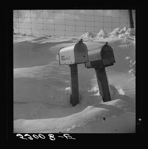 Mailboxes for farms on highway near Frederick, Maryland
