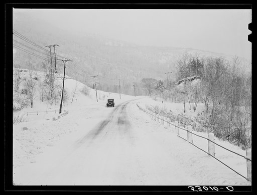 Untitled photo, possibly related to: Highway during blizzard near Brattleboro, Vermont