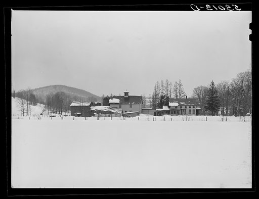 Untitled photo, possibly related to: Center of town during blizzard. Brattleboro, Vermont
