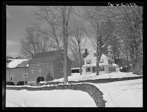 Untitled photo, possibly related to: Farmhouse on main highway, near Putney, Vermont