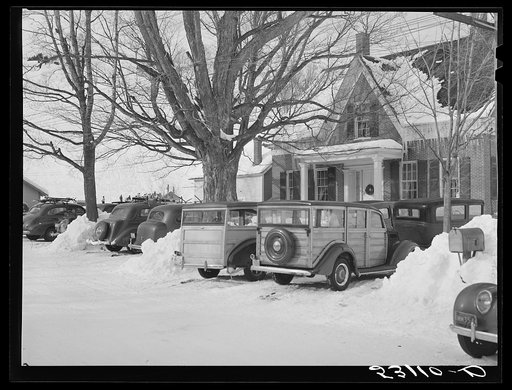 Every available space for parking is used by skiers on week ends at Clinton Gilbert's farm. The house is about eighty years old; purchased by Gilbert in 1929. He has about 150 acres, mainly a dairy farm with twenty three cows. He also makes about one hundred gallons of maple syrup every year. First 
