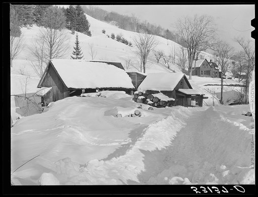 Untitled photo, possibly related to: Path leading to farm. Woodstock, Vermont
