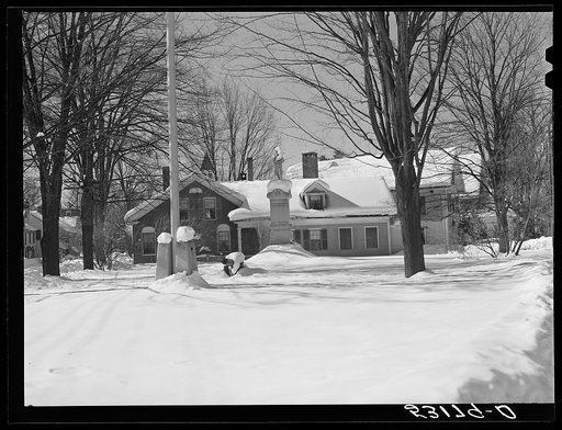Civil war monument on village green. Woodstock, Vermont