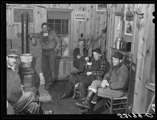 Hired help resting after day's work on Upwey horse farm, South Woodstock, Vermont