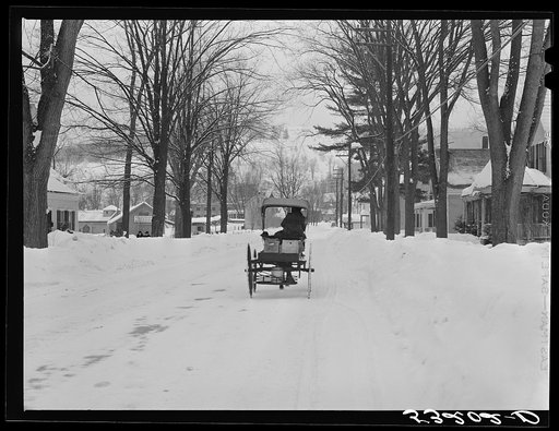 Old fashioned peddler who goes from door to door selling hardware and groceries. Woodstock, Vermont