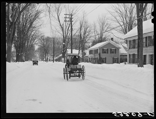 Untitled photo, possibly related to: Old fashioned country peddler who goes from door to door selling hardware and groceries. Woodstock, Vermont