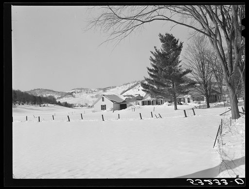 Untitled photo, possibly related to: Fields and hillside near Woodstock, Vermont