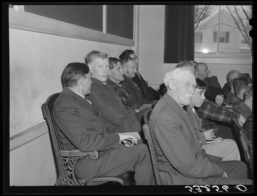 Townspeople in town meeting. Woodstock, Vermont