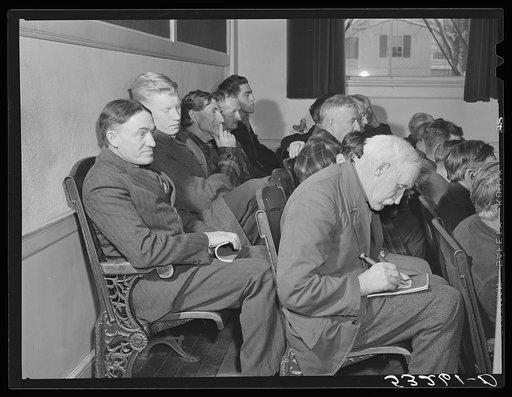 Townspeople at town meeting to ballot on whether or not intoxicating liquors should be sold in Woodstock, Vermont