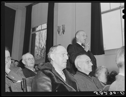 Townspeople at town meeting. Woodstock, Vermont